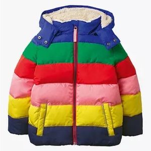 Mini Boden Rainbow Fleece Lined Puffer 15-16Y (ADULT S)
